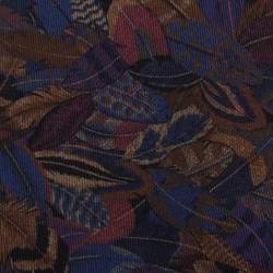 Pre Owned Salvatore Ferragamo Midnight Blue Feather Print Silk Tie