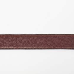 Pre Owned Salvatore Ferragamo Burgundy/Black Leather Gancini Buckle Cut to Size Belt