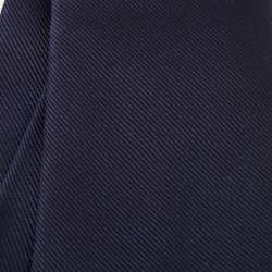 Pre Owned Salvatore Ferragamo Navy Blue Logo Silk Tie