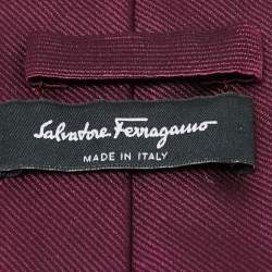 Pre Owned Salvatore Ferragamo Purple Silk Tie 