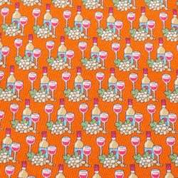 Pre Owned Salvatore Ferragamo for Antinori nel Chianti Classico Orange Print Silk Tie