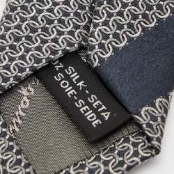 Pre Owned Salvatore Ferragamo Blue Textured Silk Tie 