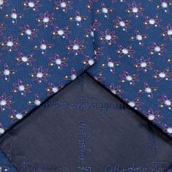 Pre Owned Salvatore Ferragamo Blue Planet Printed Silk Tie