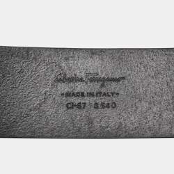 Pre Owned Salvatore Ferragamo Black Leather Gancio Buckle Belt 