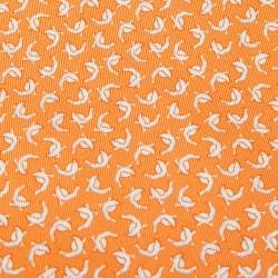 Pre Owned Salvatore Ferragamo Orange Printed Silk Traditional Tie