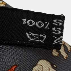 Pre Owned Salvatore Ferragamo Grey Elephant Print Silk Tie 