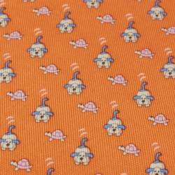 Pre Owned Salvatore Ferragamo Orange Printed Silk Classic Tie