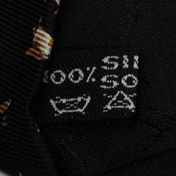 Pre Owned Salvatore Ferragamo Black Printed Silk Classic Tie 