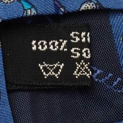 Pre Owned Salvatore Ferragamo Blue Golf Print Silk Tie