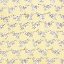 Pre Owned Salvatore Ferragamo Yellow Monkey Print Silk Tie