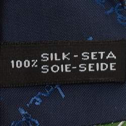 Pre Owned Salvatore Ferragamo Green Giraffe Print Silk Tie