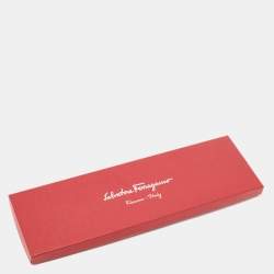 Pre Owned Salvatore Ferragamo Red Gancini Print Silk Tie