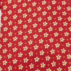 Pre Owned Salvatore Ferragamo Red Floral Print Silk Traditional Tie