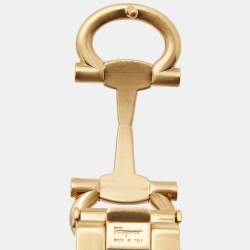 Pre Owned Salvatore Ferragamo Black/Tan Leather Double Gancini Parigi Reversible Cut to Size Belt