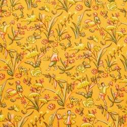 Pre Owned Salvatore Ferragamo Chrome Yellow Floral Print Silk Tie