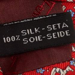 Pre Owned Salvatore Ferragamo Red Printed Silk Tie