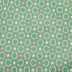 Pre Owned Salvatore Ferragamo Green Star Printed Silk Tie