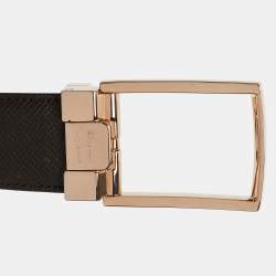 Pre Owned Salvatore Ferragamo Black/Brown Leather Cut to Size Reversible Belt