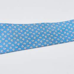 Pre Owned Salvatore Ferragamo Blue Snail Print Silk Tie