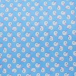 Pre Owned Salvatore Ferragamo Blue Snail Print Silk Tie