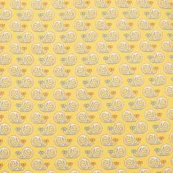 Pre Owned Salvatore Ferragamo Yellow Snail Print Silk Tie