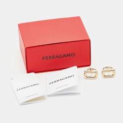 Pre Owned Ferregamo Gancini Gold Tone Cufflinks