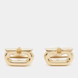 Pre Owned Ferregamo Gancini Gold Tone Cufflinks