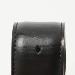 Pre Owned Salvatore Ferragamo Black/Dark Brown Leather Gancini Cut to Size Reversible Belt