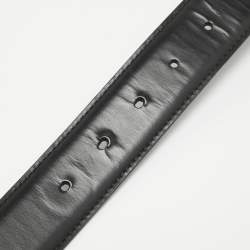 Pre Owned Salvatore Ferragamo Black/Dark Brown Leather Gancini Cut to Size Reversible Belt