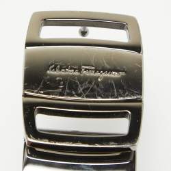 Salvatore Ferragamo Black/Dark Brown Leather Cut to Size Buckle Belt