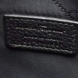 Salvatore Ferragamo Black Gancini Embossed Leather Messenger Bag