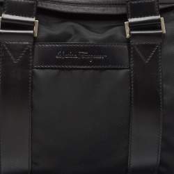 Salvatore Ferragamo Black Nylon ZIp Tote