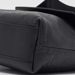 Salvatore Ferragamo Black Gancini Embossed Leather Flap Messenger Bag