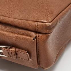 Salvatore Ferragamo Brown Leather Business Messenger Bag
