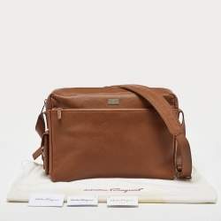 Salvatore Ferragamo Brown Leather Business Messenger Bag