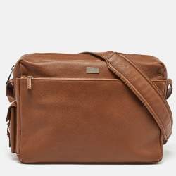 Salvatore Ferragamo Brown Leather Business Messenger Bag