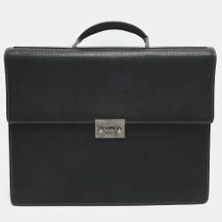 Salvatore Ferragamo Black Leather Briefcase