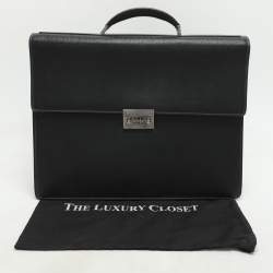 Salvatore Ferragamo Black Leather Briefcase
