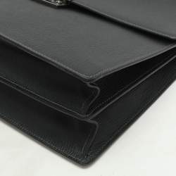 Salvatore Ferragamo Black Leather Briefcase