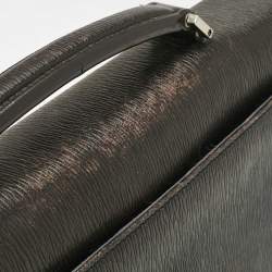 Pre Owned Salvatore Ferragamo Choco Brown Leather Briefcase