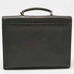 Pre Owned Salvatore Ferragamo Choco Brown Leather Briefcase