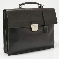 Pre Owned Salvatore Ferragamo Choco Brown Leather Briefcase