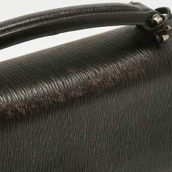 Pre Owned Salvatore Ferragamo Choco Brown Leather Briefcase