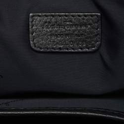 Pre Owned Salvatore Ferragamo Black Pebbled Leather Briefcase