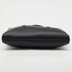 Pre Owned Salvatore Ferragamo Black Pebbled Leather Briefcase