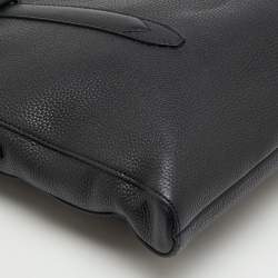 Pre Owned Salvatore Ferragamo Black Pebbled Leather Briefcase