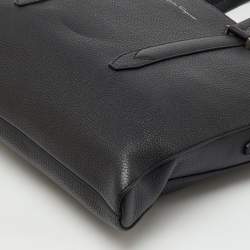 Pre Owned Salvatore Ferragamo Black Pebbled Leather Briefcase