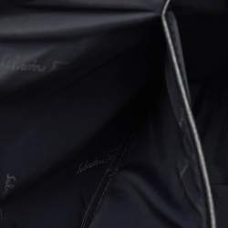 Pre Owned Salvatore Ferragamo Black Pebbled Leather Briefcase