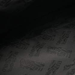 Pre Owned Salvatore Ferragamo Black Leather and Nylon Flap Messenger Bag