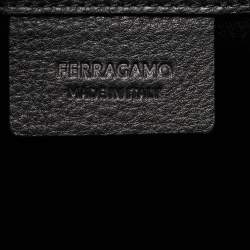 Pre Owned Salvatore Ferragamo Hug Black Leather Tote